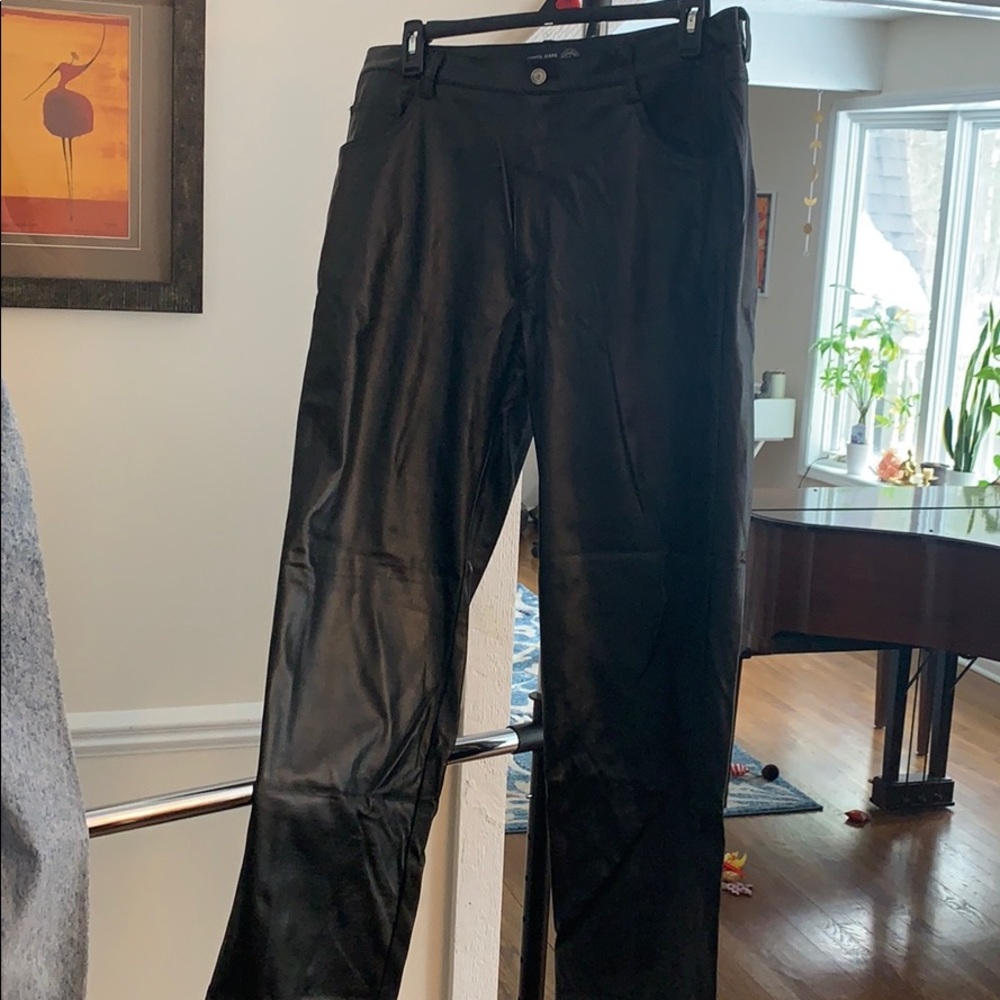 Black pleather pants size 18